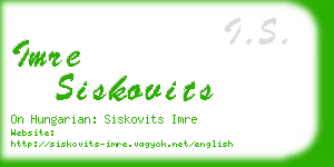 imre siskovits business card